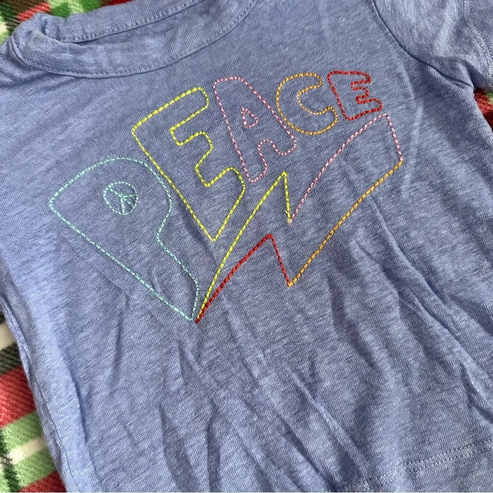 Chaser Peace Embroidered Linen Tee - Picture 3 of 6